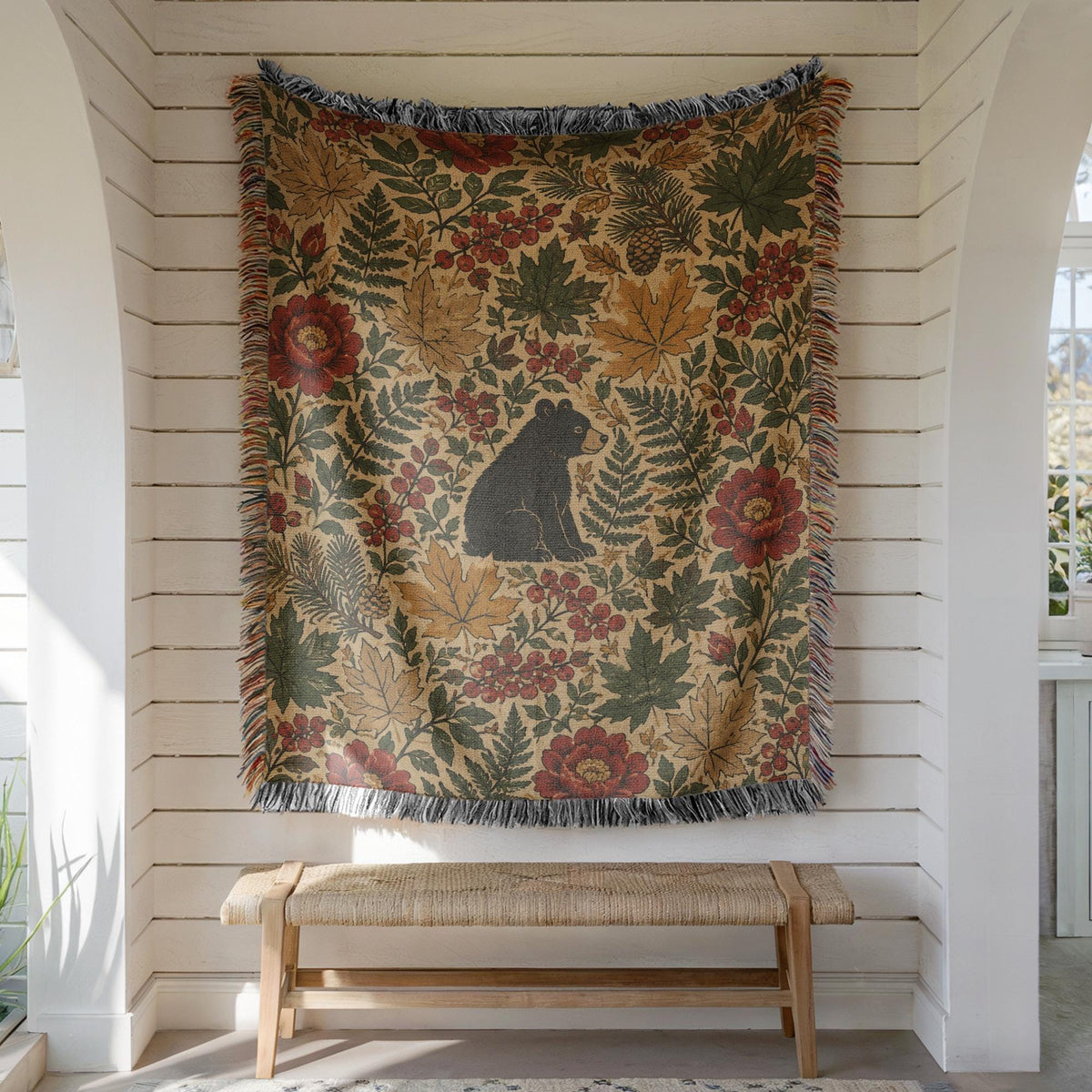 Black Bear Woven Blanket