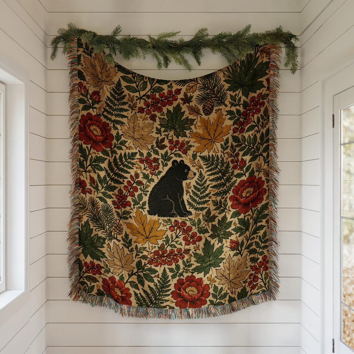 Black Bear Woven Blanket