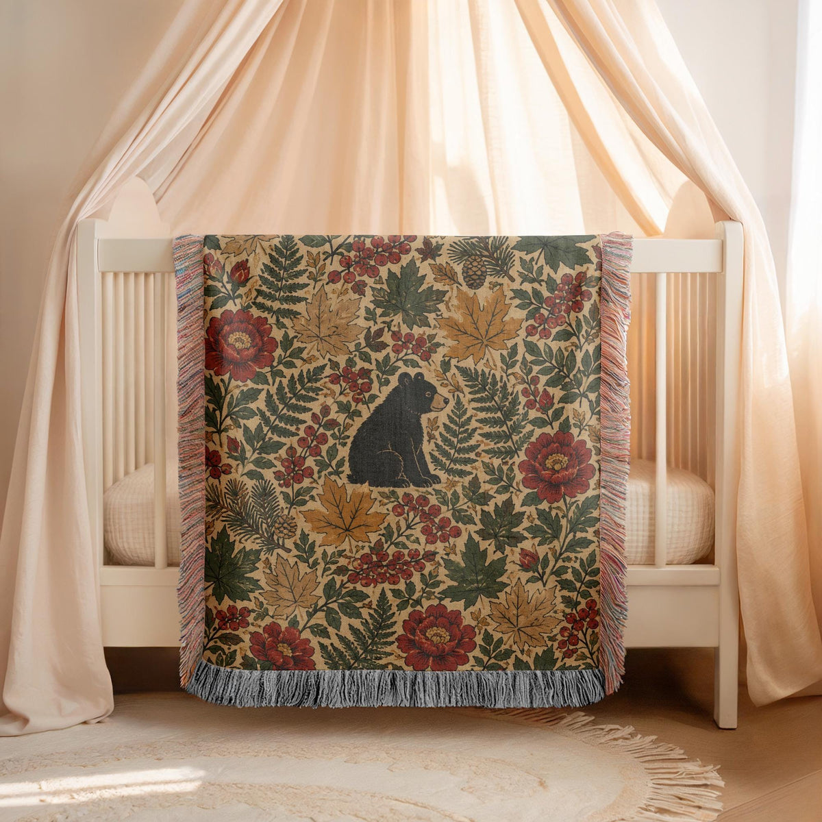 Black Bear Woven Blanket