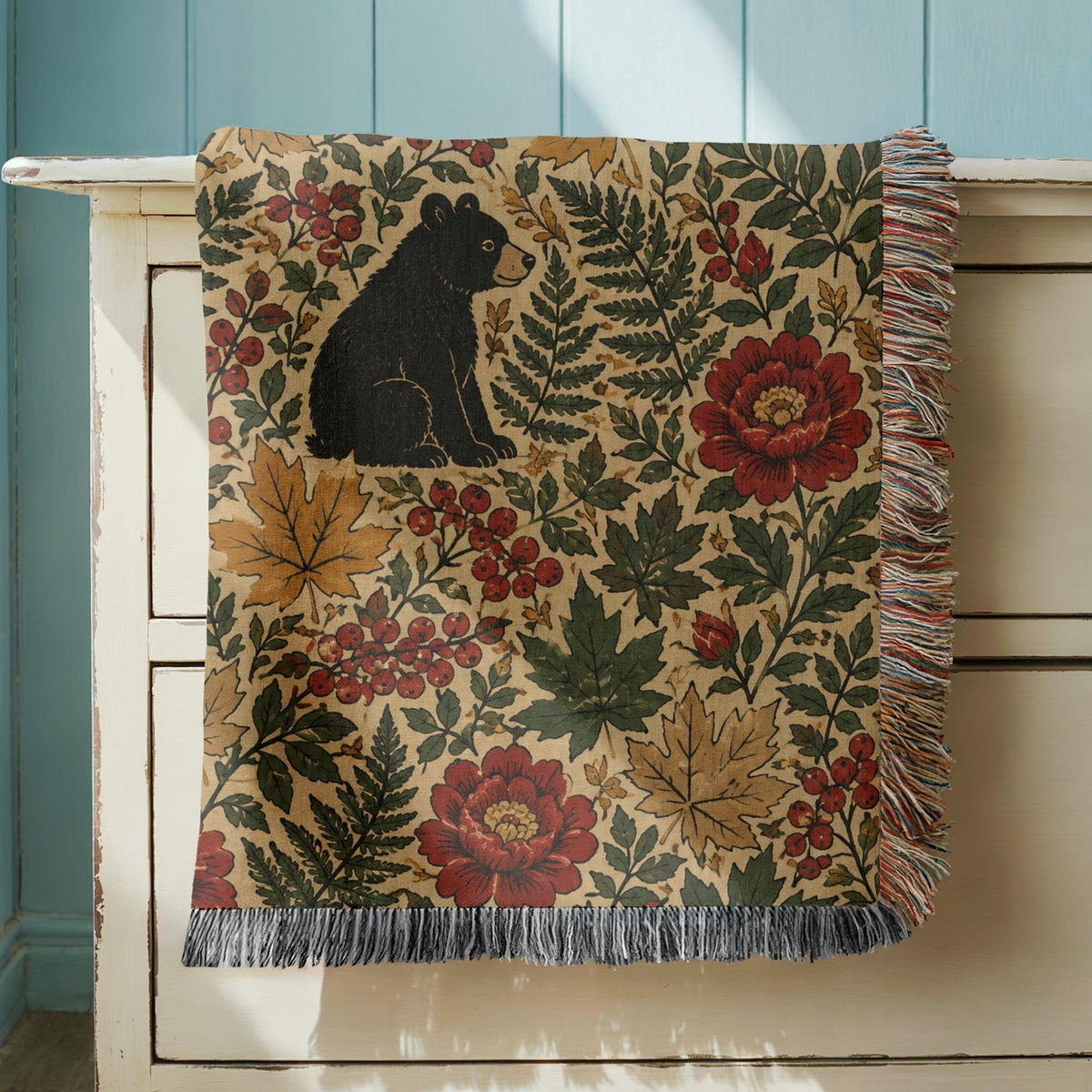 Black Bear Woven Blanket