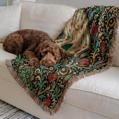 Green Dome Mosque Woven Blanket