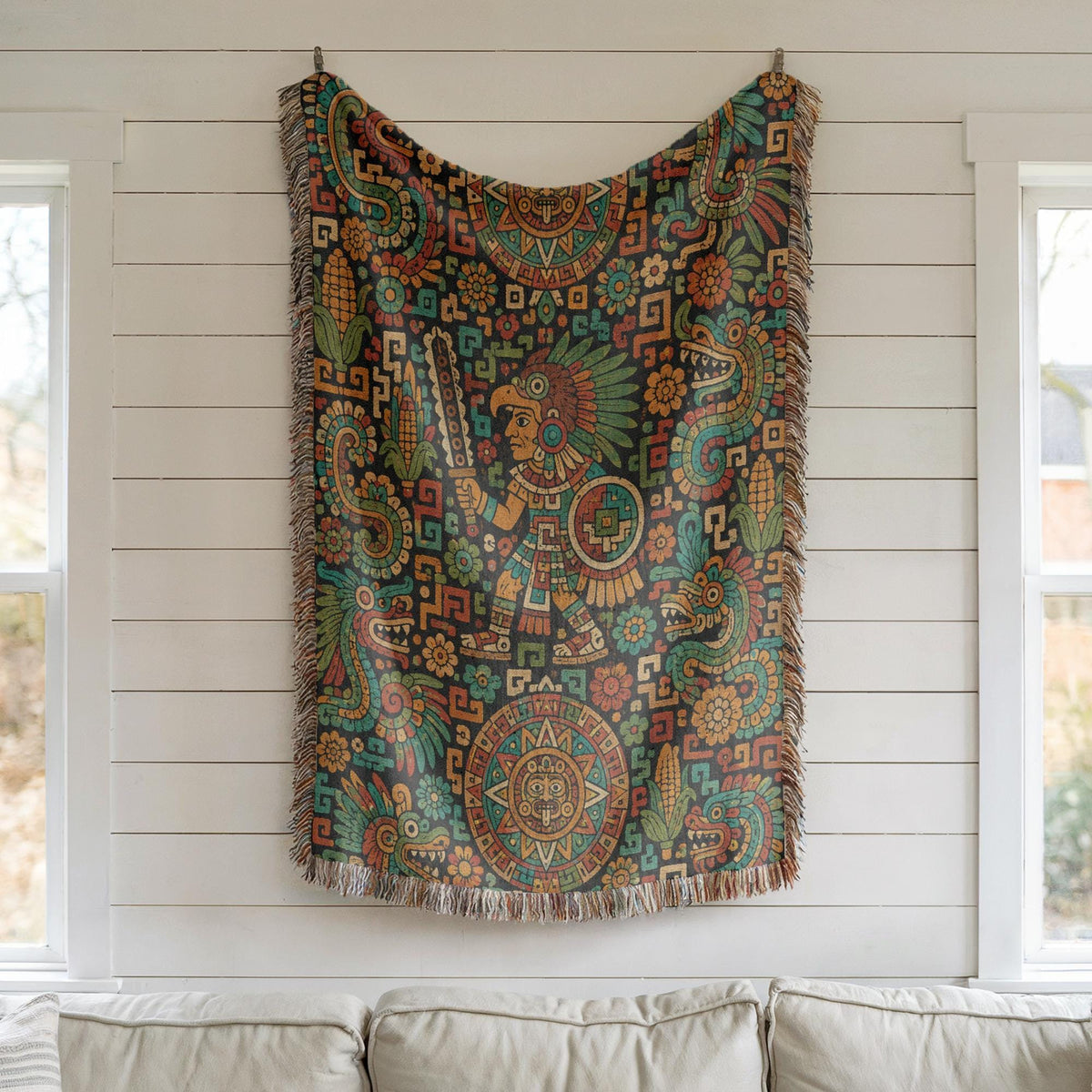 Aztec Style Woven Blanket