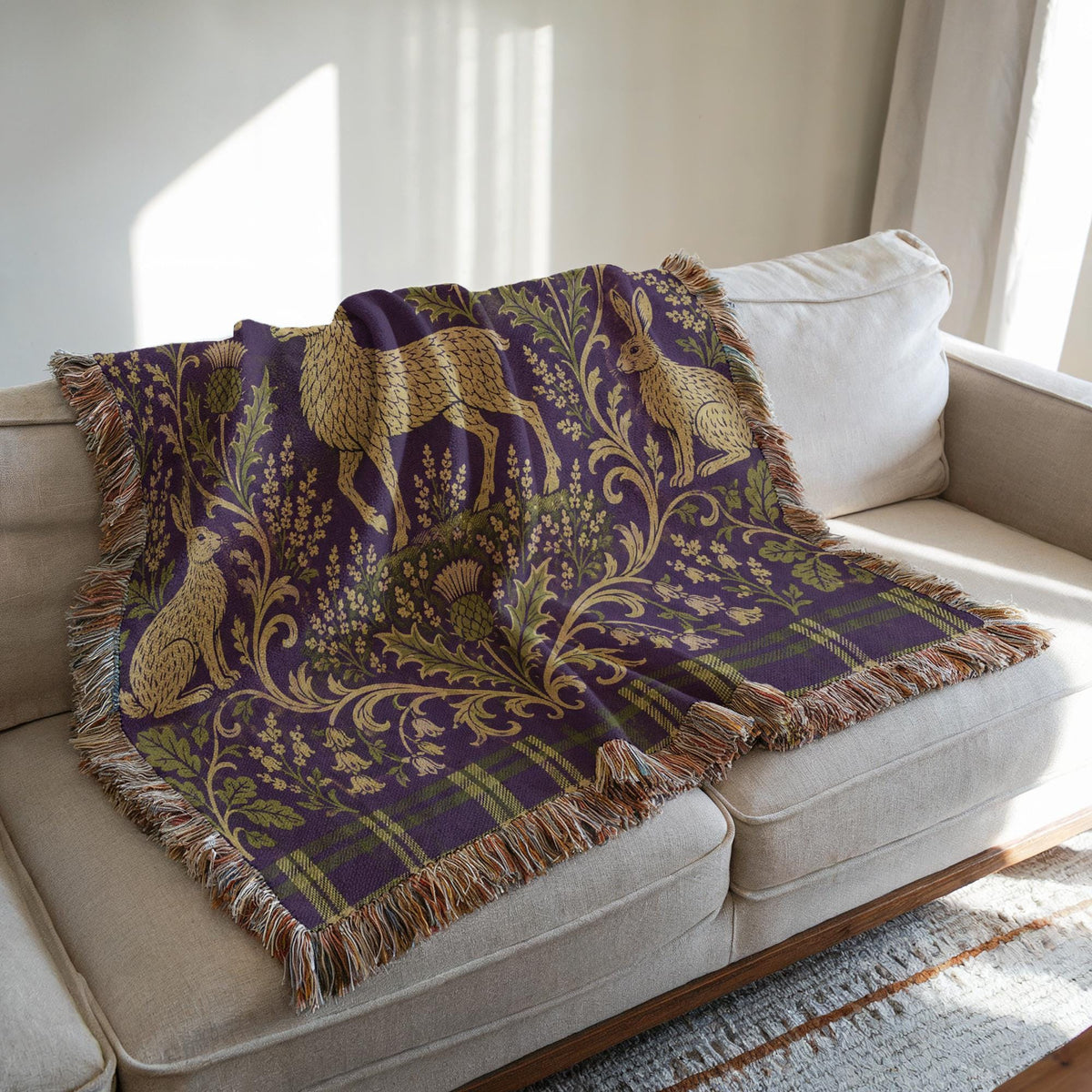 Scottish Stag Woven Blanket