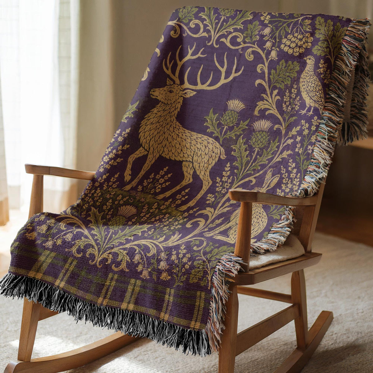 Scottish Stag Woven Blanket