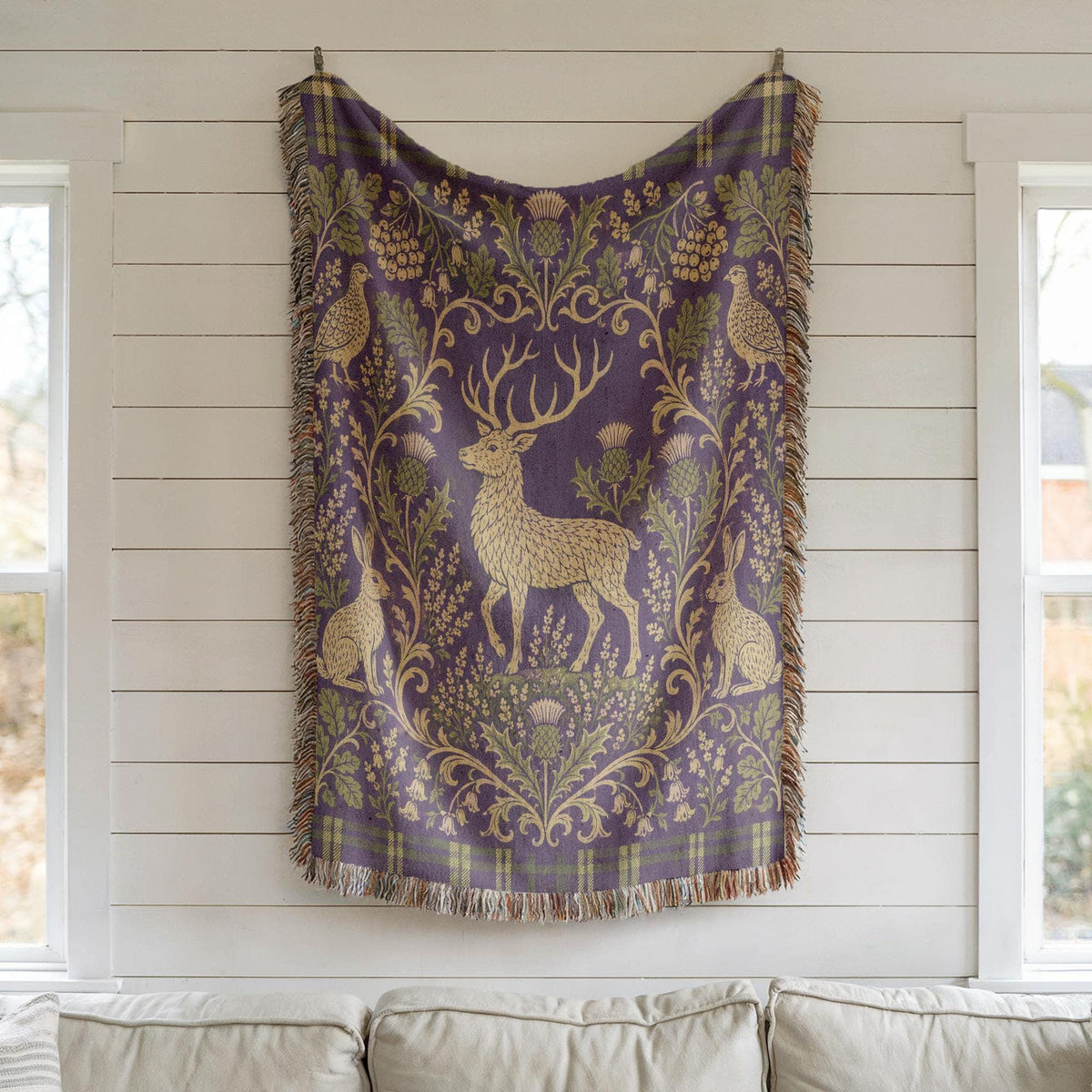 Scottish Stag Woven Blanket