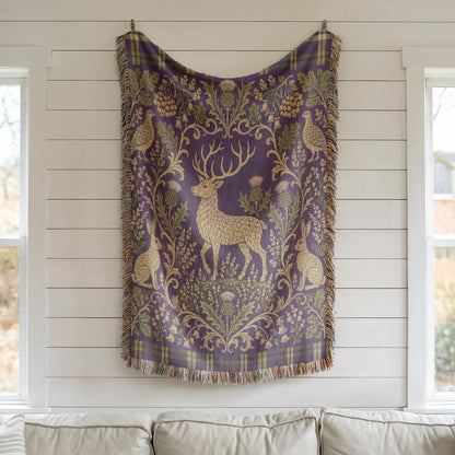 Scottish Stag Woven Blanket