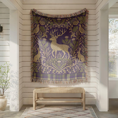 Scottish Stag Woven Blanket