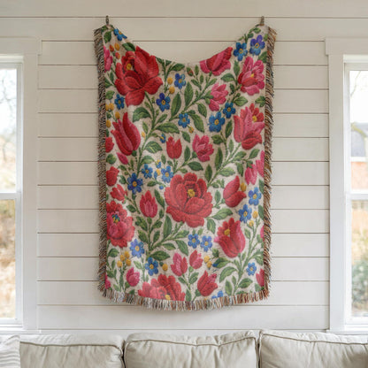 Hungarian Folk Woven Blanket