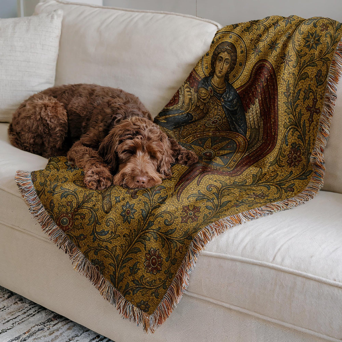 Archangel Michael Woven Blanket