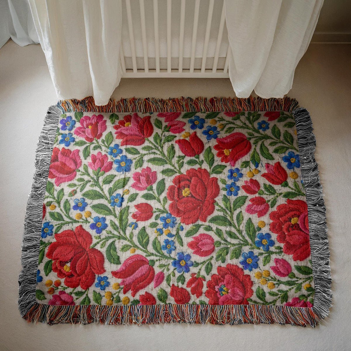 Hungarian Folk Woven Blanket