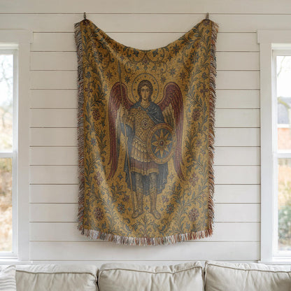 Archangel Michael Woven Blanket