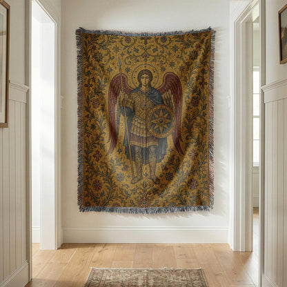 Archangel Michael Woven Blanket