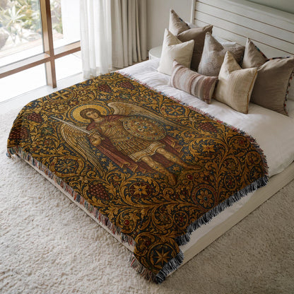 Archangel Michael Woven Blanket