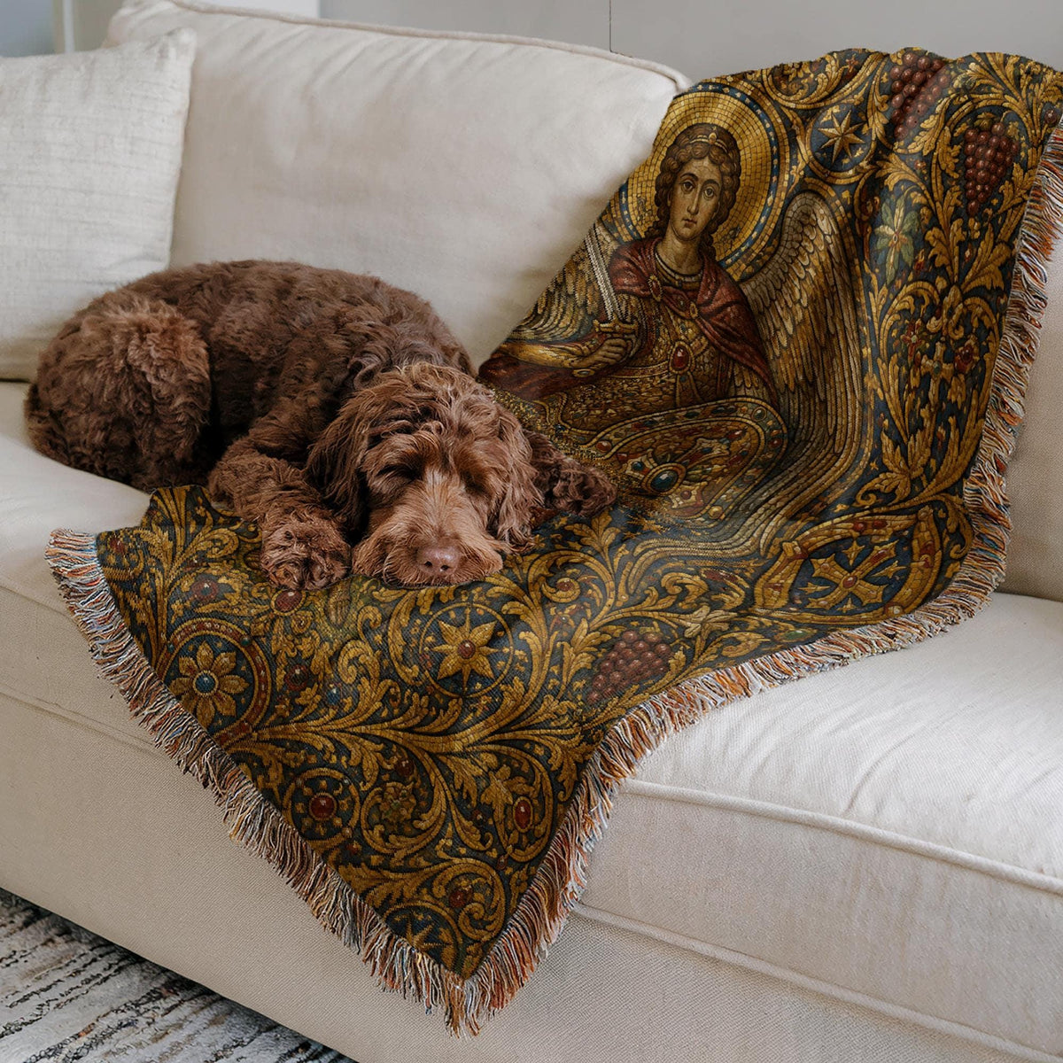 Archangel Michael Woven Blanket