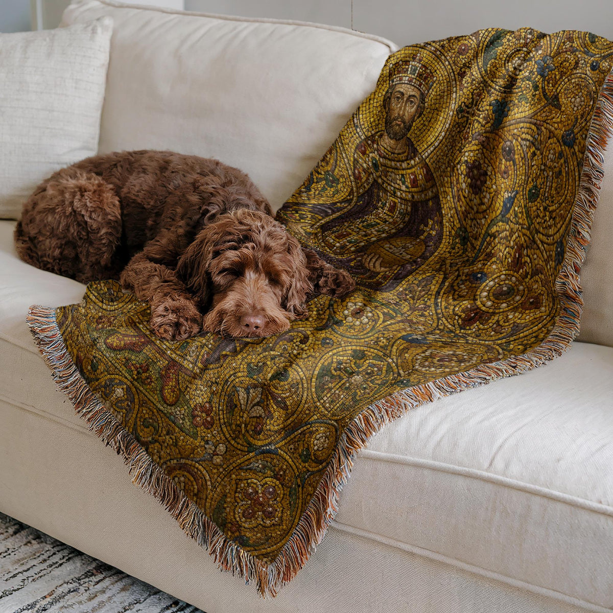 Byzantine Emperor Woven Blanket