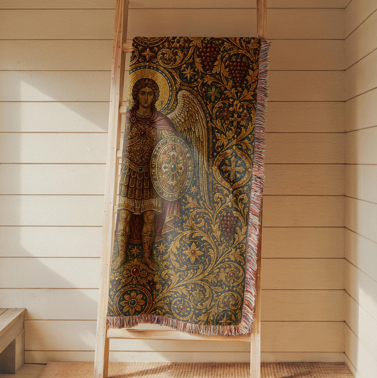 Archangel Michael Woven Blanket