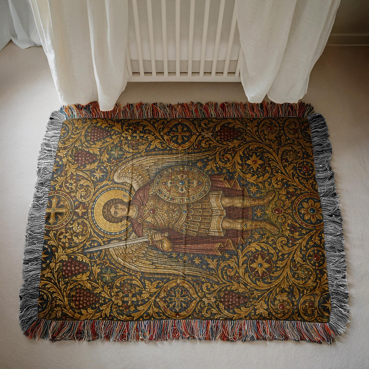 Archangel Michael Woven Blanket