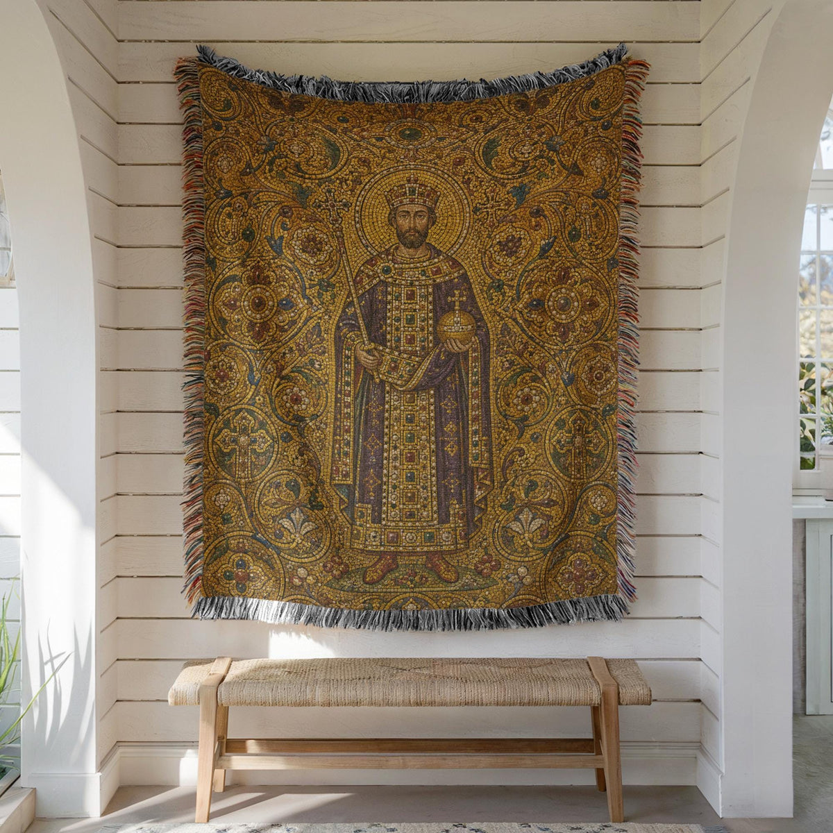 Byzantine Emperor Woven Blanket