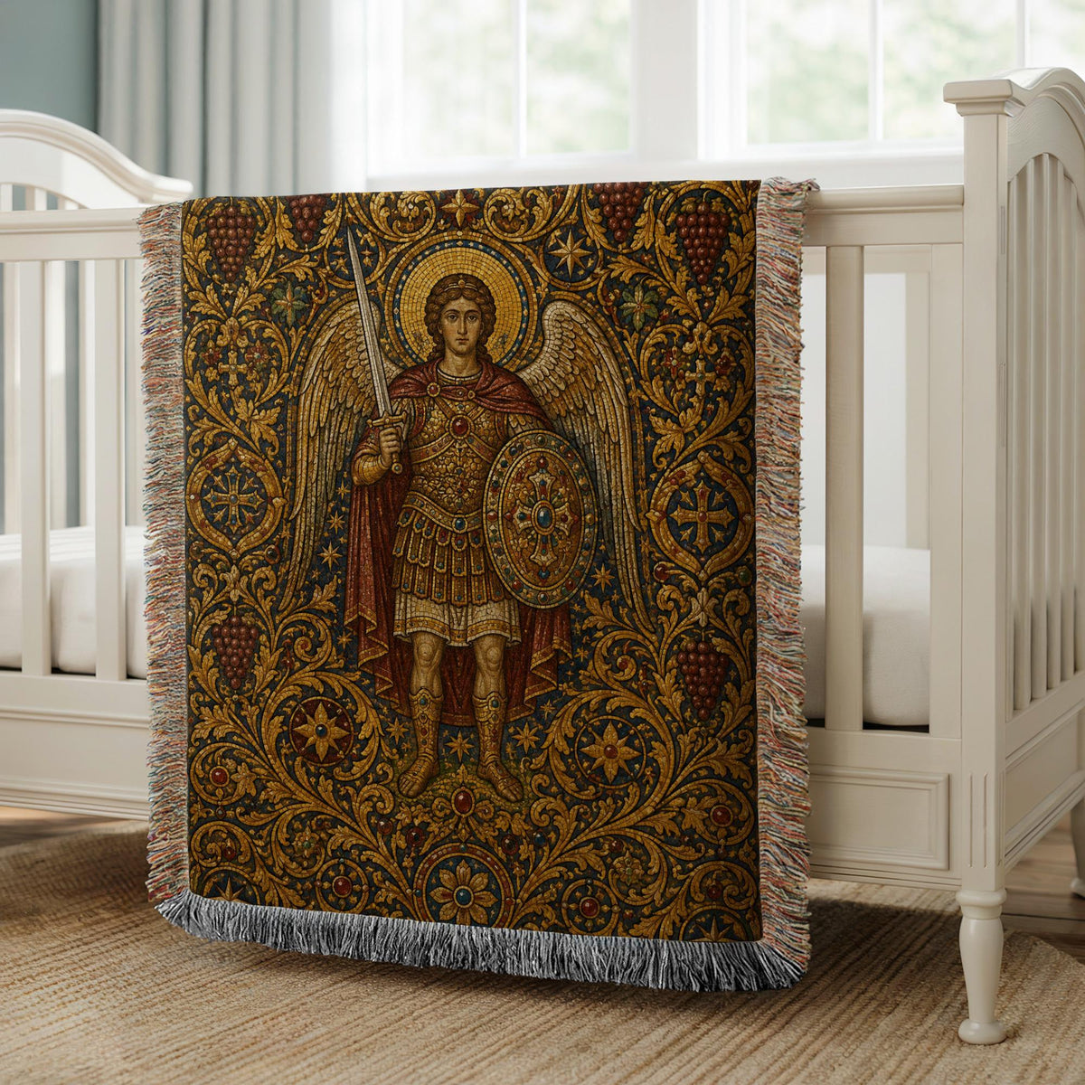 Archangel Michael Woven Blanket
