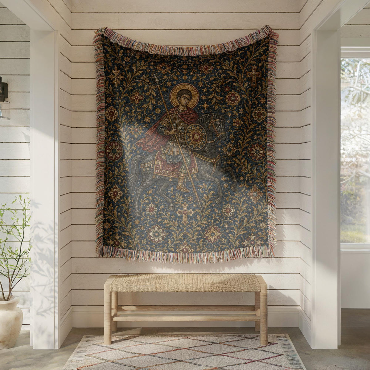 Warrior Saint Woven Blanket