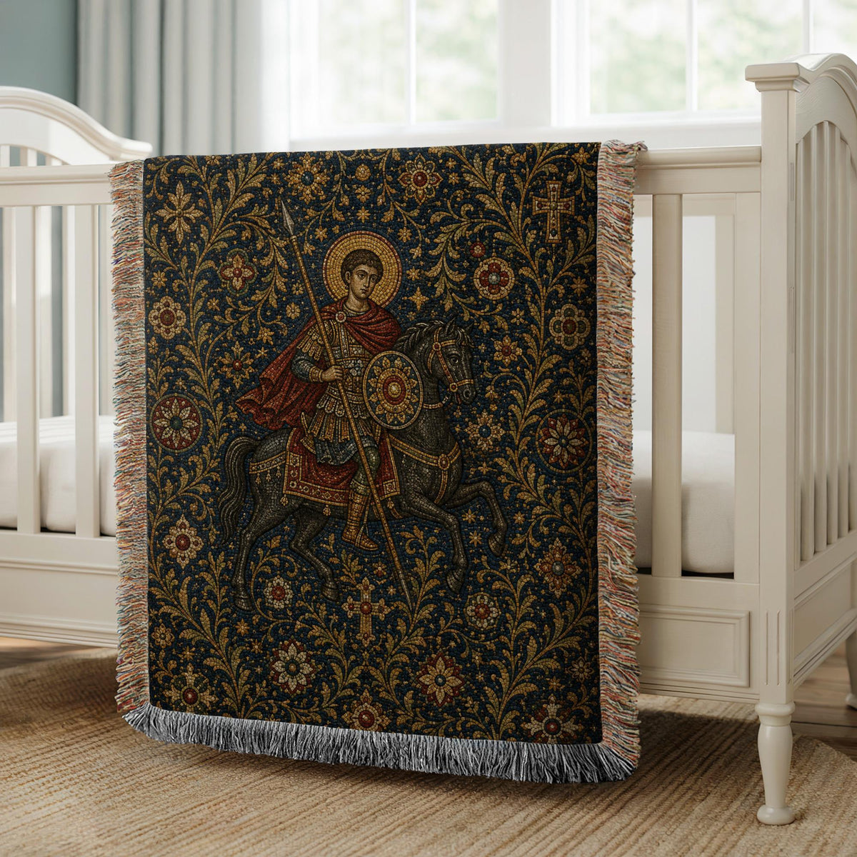 Warrior Saint Woven Blanket