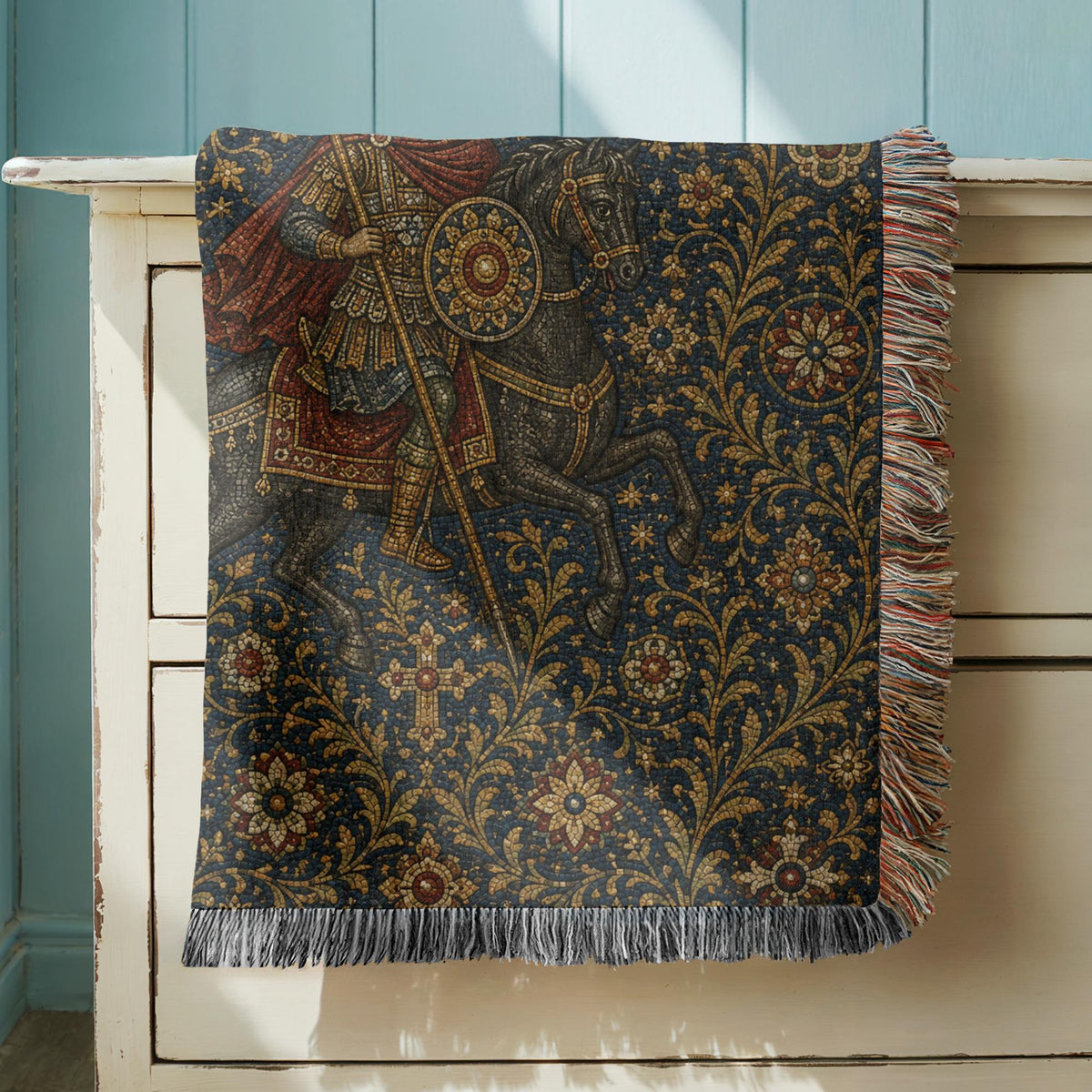 Warrior Saint Woven Blanket