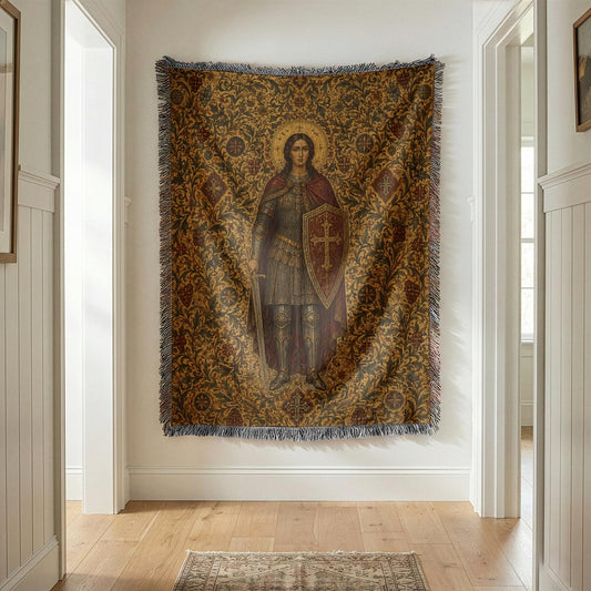 Warrior Saint Woven Blanket
