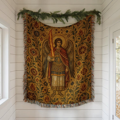 Archangel Michael Woven Blanket