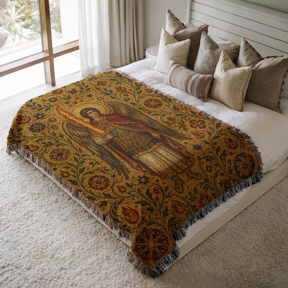 Archangel Michael Woven Blanket