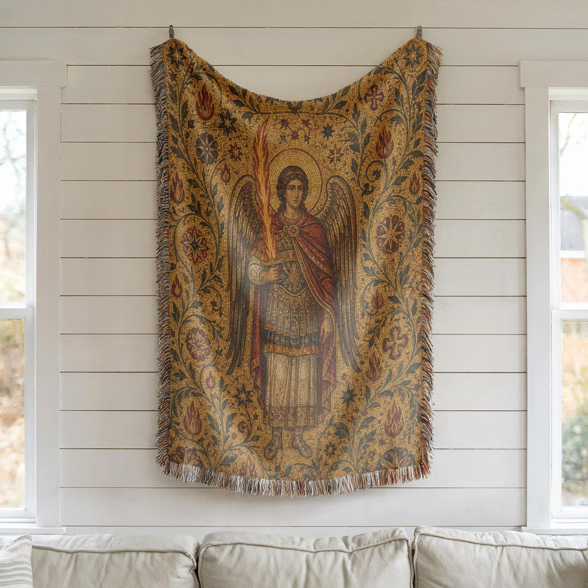 Archangel Michael Woven Blanket