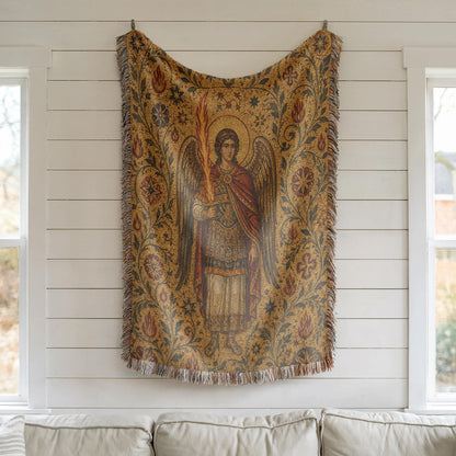 Archangel Michael Woven Blanket