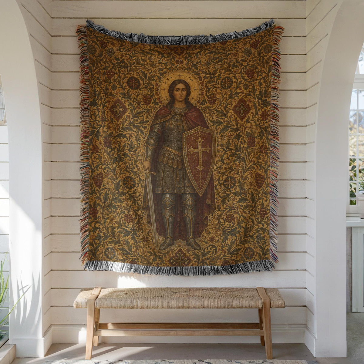 Warrior Saint Woven Blanket