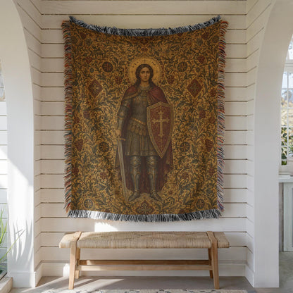 Warrior Saint Woven Blanket