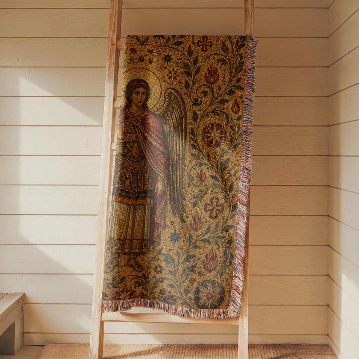 Archangel Michael Woven Blanket
