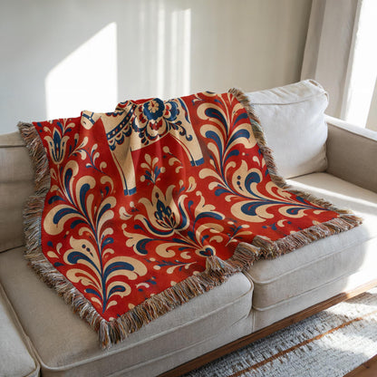 Dala Horse Woven Blanket