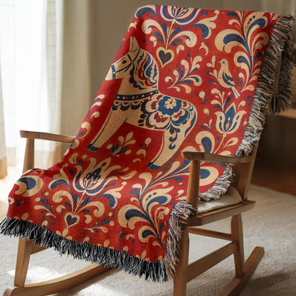 Dala Horse Woven Blanket