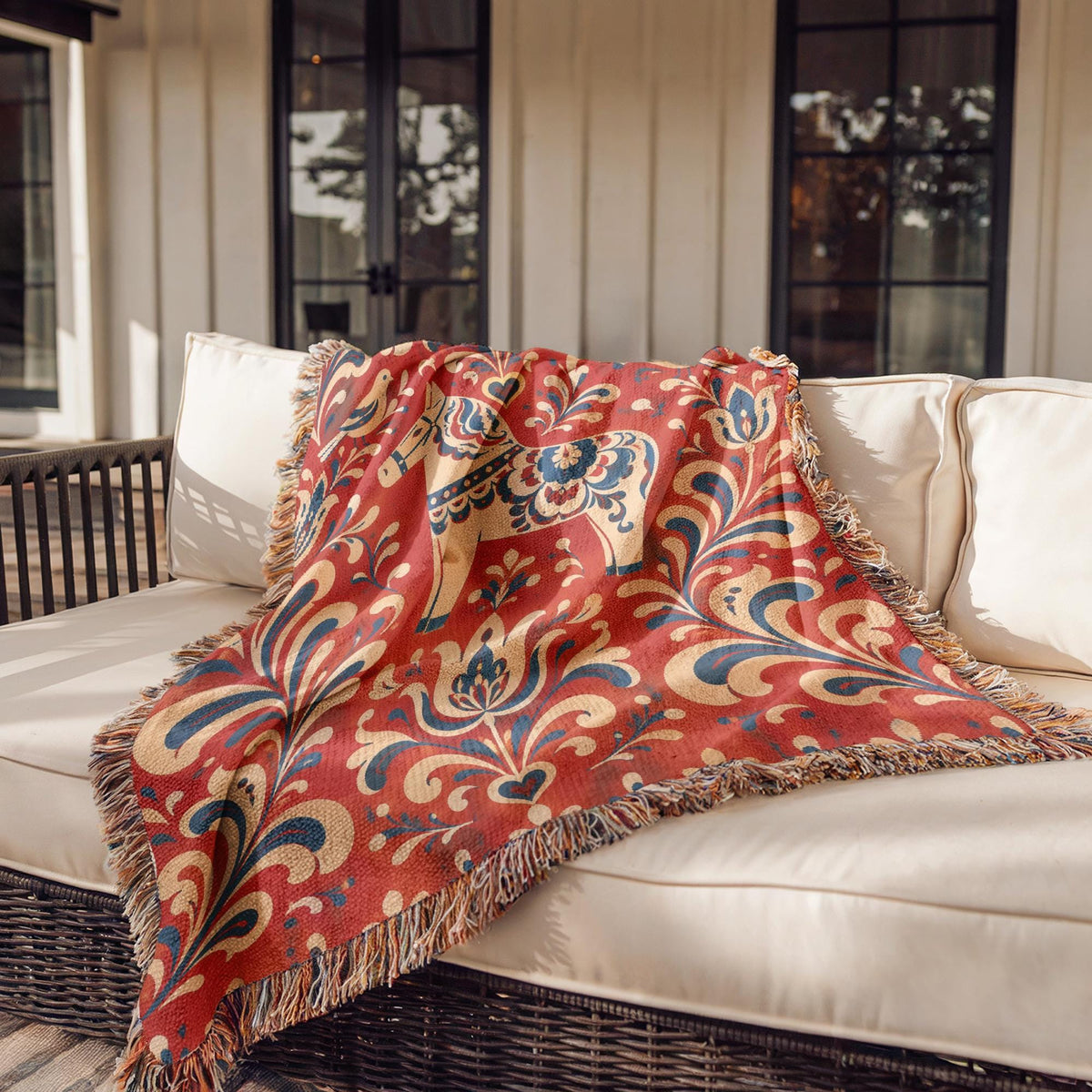 Dala Horse Woven Blanket