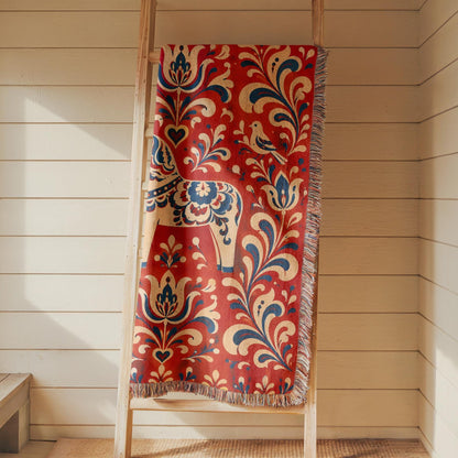 Dala Horse Woven Blanket