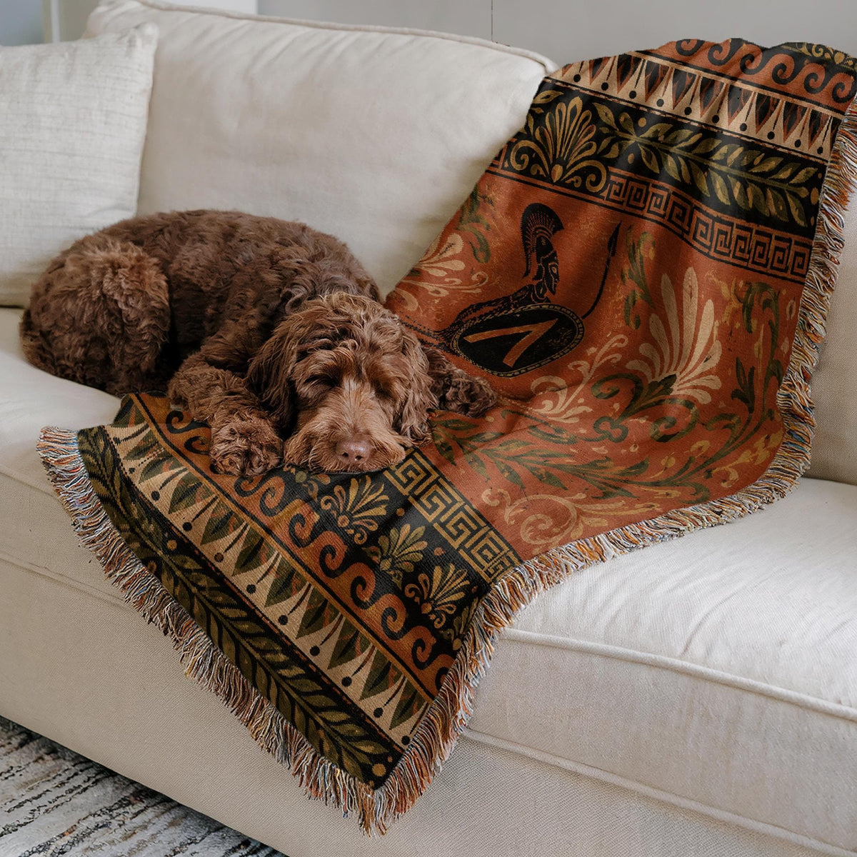 Spartan Warrior Woven Blanket