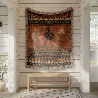 Spartan Warrior Woven Blanket