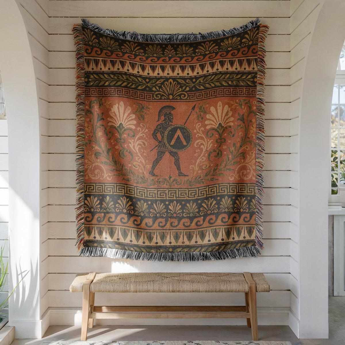 Spartan Warrior Woven Blanket