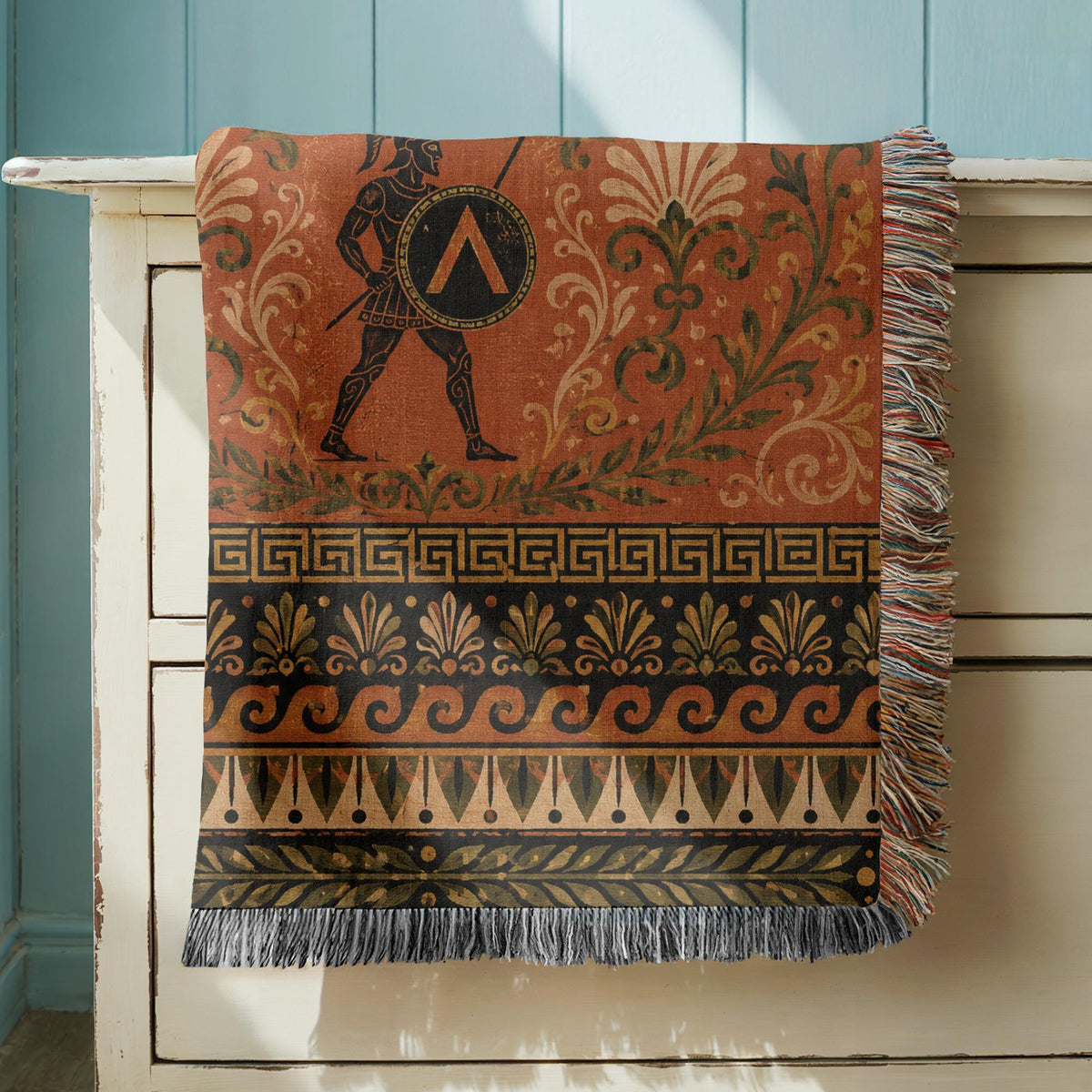 Spartan Warrior Woven Blanket