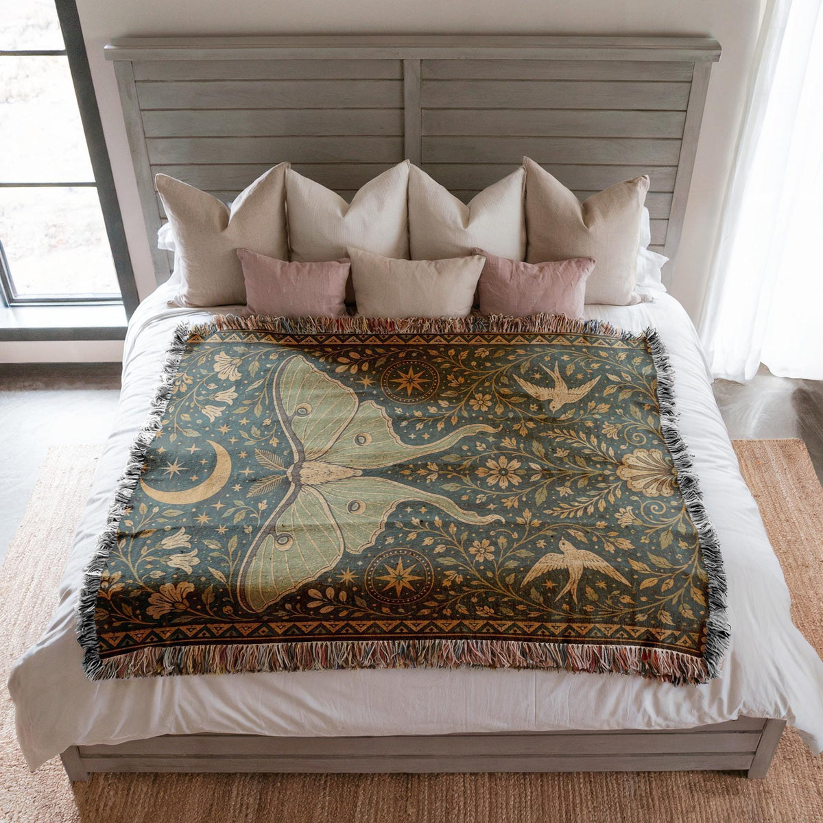 Luna Moth Woven Blanket