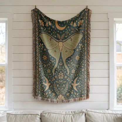 Luna Moth Woven Blanket