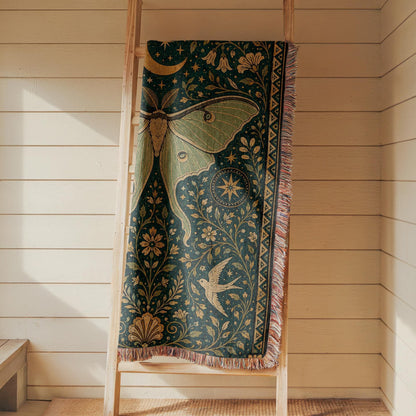 Luna Moth Woven Blanket