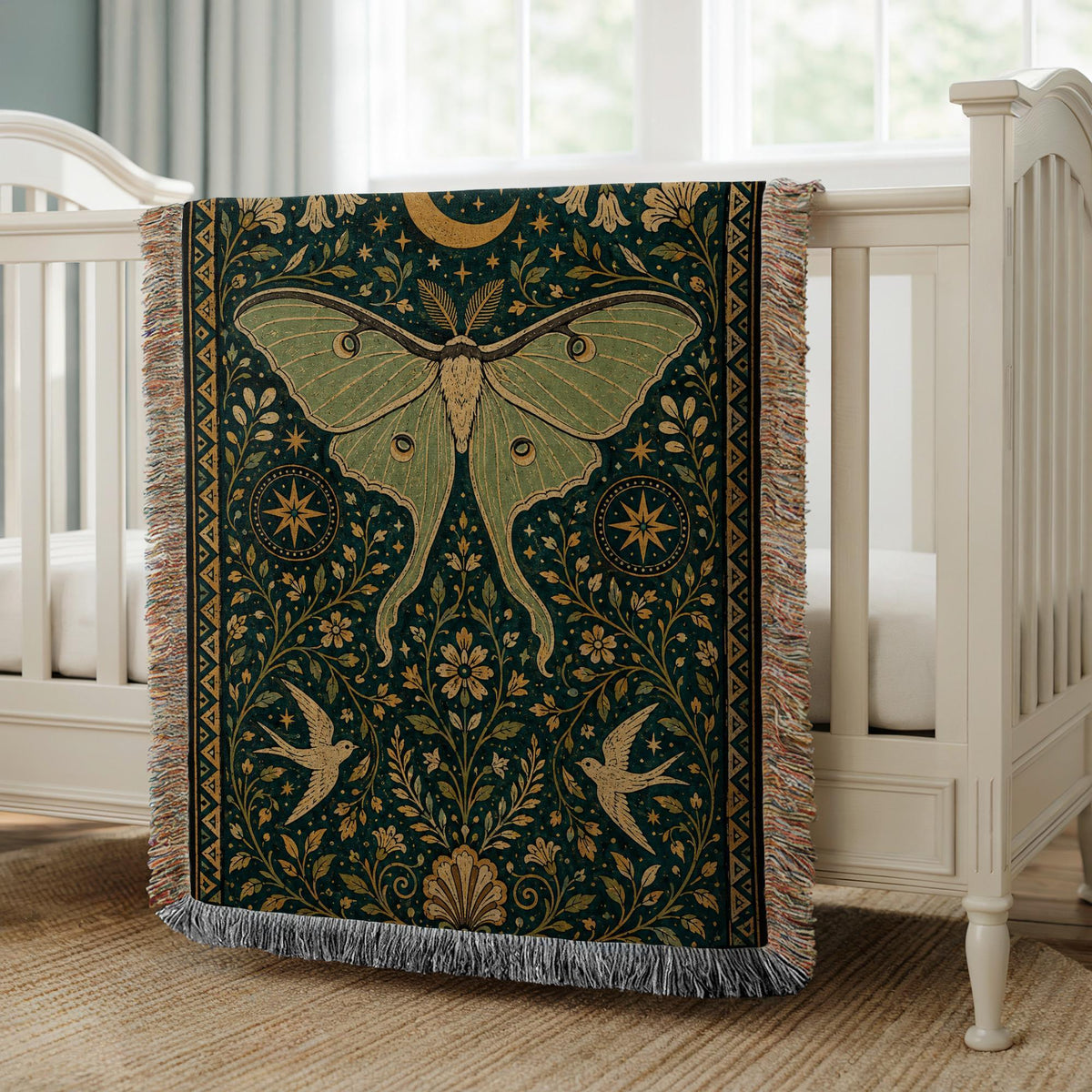 Luna Moth Woven Blanket
