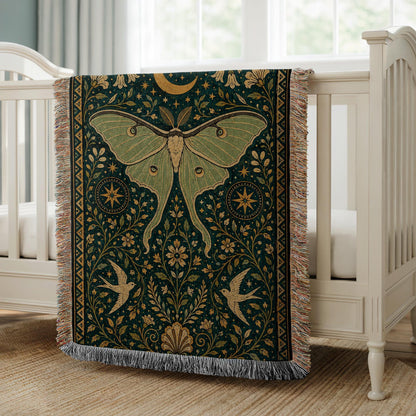 Luna Moth Woven Blanket