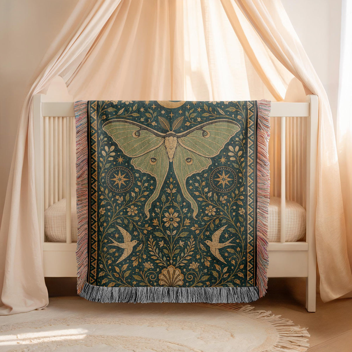 Luna Moth Woven Blanket