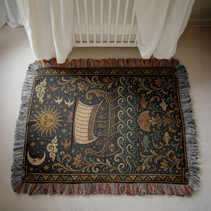 Greek Ship Woven Blanket
