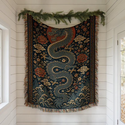 Chinese Dragon Woven Blanket